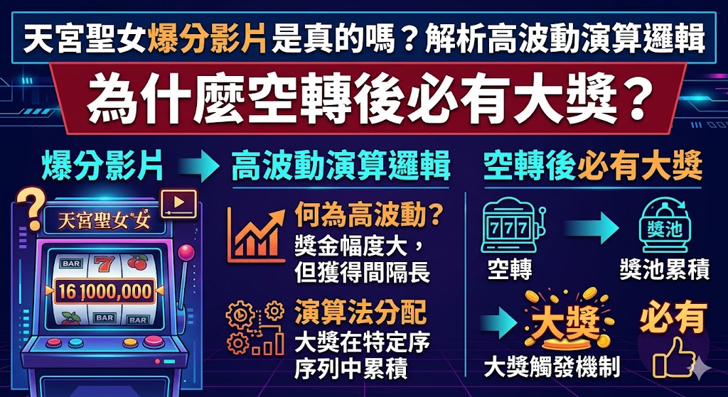 天宮聖女爆分影片是真的嗎？解析高波動演算邏輯：為什麼空轉後必有大獎？