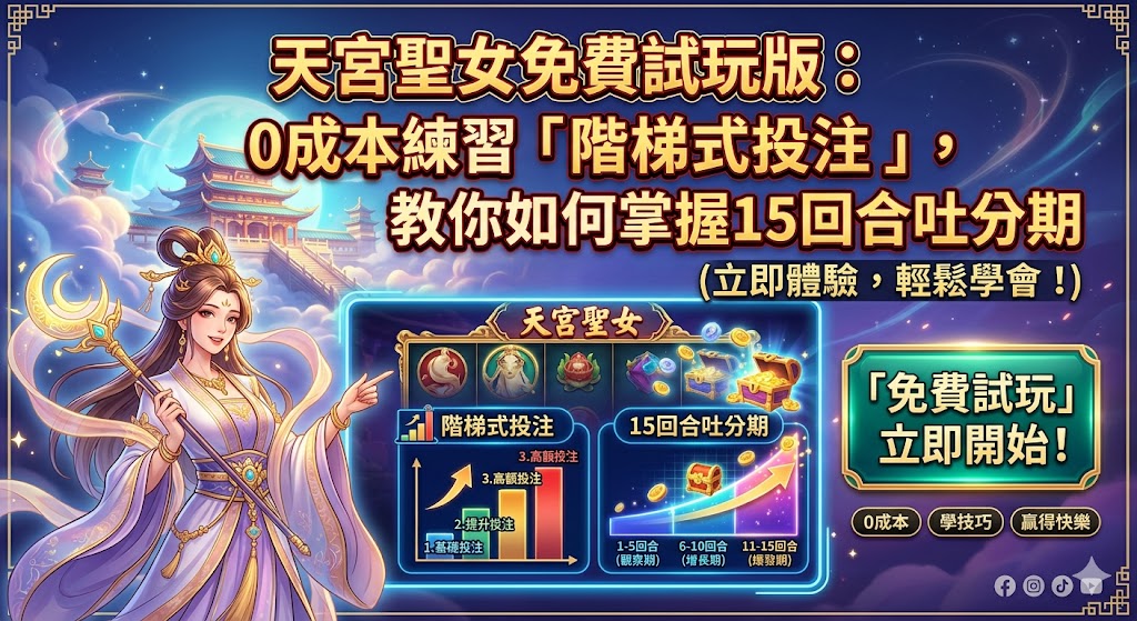 天宮聖女免費試玩版：0成本練習「階梯式投注」，教你如何掌握15回合吐分期