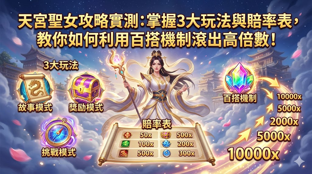 天宮聖女攻略實測：掌握3大玩法與賠率表，教你如何利用百搭機制滾出高倍數！