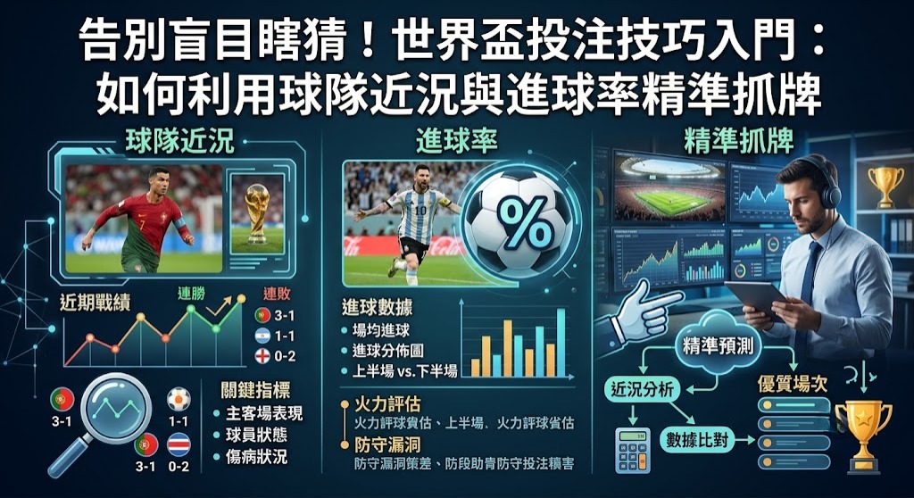 世界盃投注技巧入門:如何利用球隊近況與進球率精準抓牌 世界盃投注技巧入門:如何利用球隊近況與進球率精準抓牌